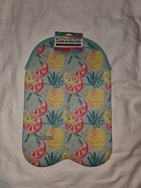 Pineapple & Citrus Insulated Bottle Tote - Light Blue